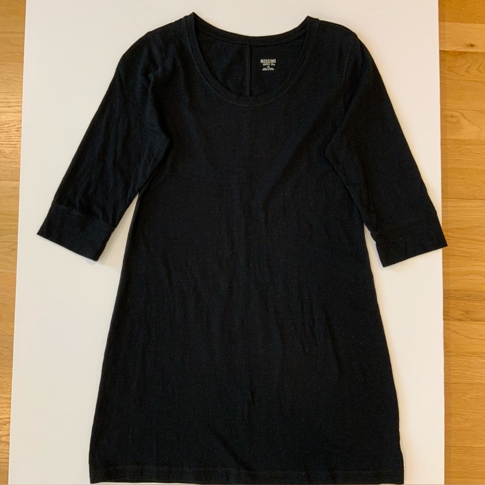 Mossimo Supply Co Cotton Black 3/4 Sleeve T-Shirt Dress